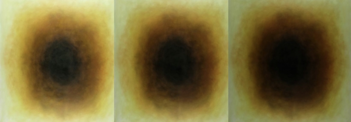 Trzy ujęcia tego samego obrazu - Uddhacca, obraz olejny na płótnie